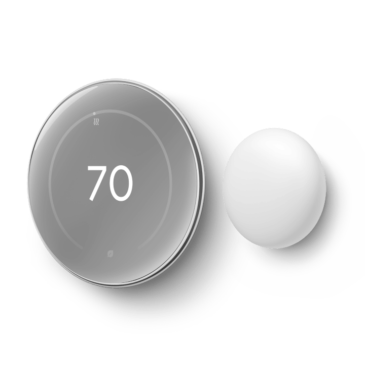 Nest Learning Thermostat in Silver with Nest Temperature Sensor